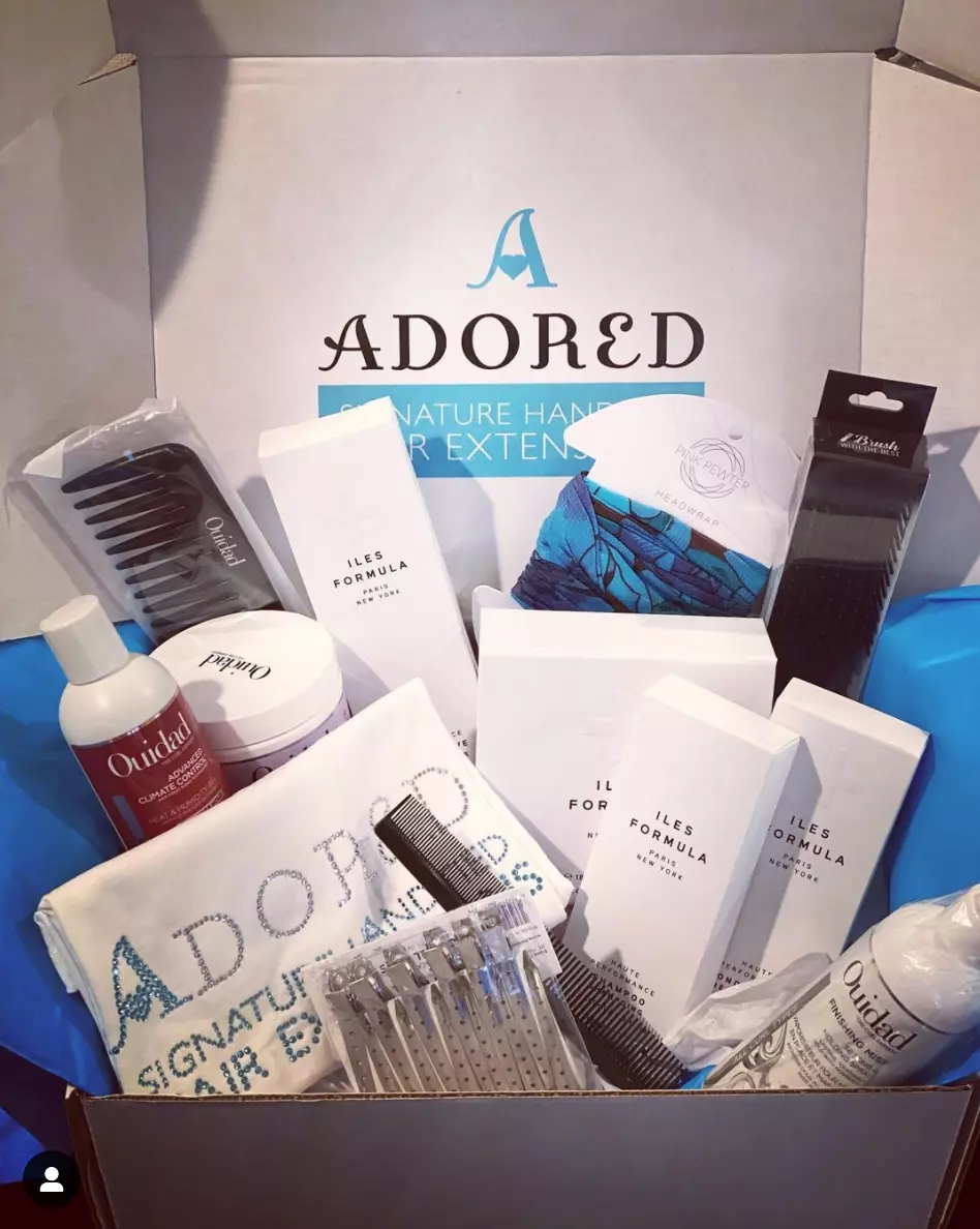 adored signature hair extensions beauty box